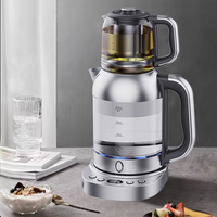 CE светодиодный дисплей с контролем температуры, турецкий чайник, электрический чайник 2,0 л с фильтром, стеклянный чайник и кофеварка 