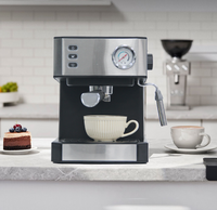 Электрическая капельная кофеварка для эспрессо, 20 бар, кофемашина для капучино со съемным прозрачным резервуаром для воды емкостью 1,6 л 