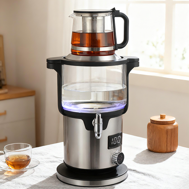 Сертифицированный CE/CB, емкостью 5,6 л, большой самовар, чайник с высоким содержанием бора, функция сохранения тепла, двойной котел, турецкий чайник, чайник