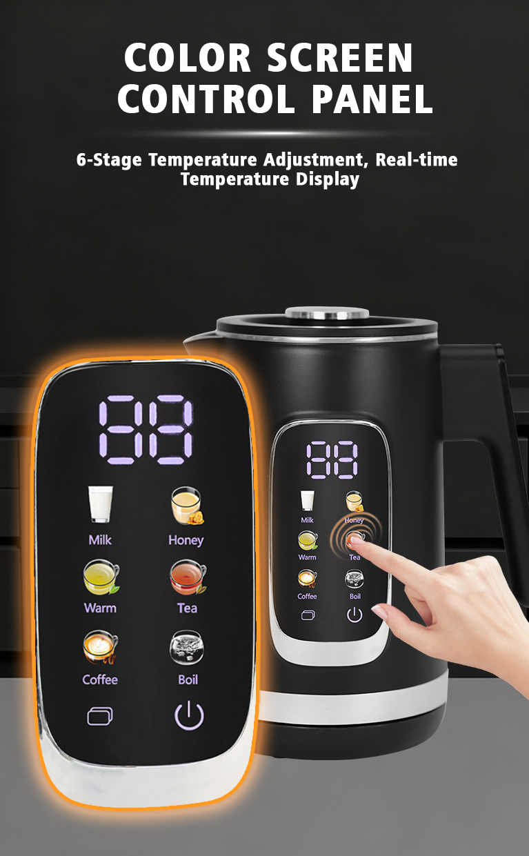 Многофункциональный чайник с двойными стенками, 1500 Вт, быстрозакипающий чайник с автоматическим сохранением тепла, внутренний вкладыш из нержавеющей стали 304 для домашнего использования