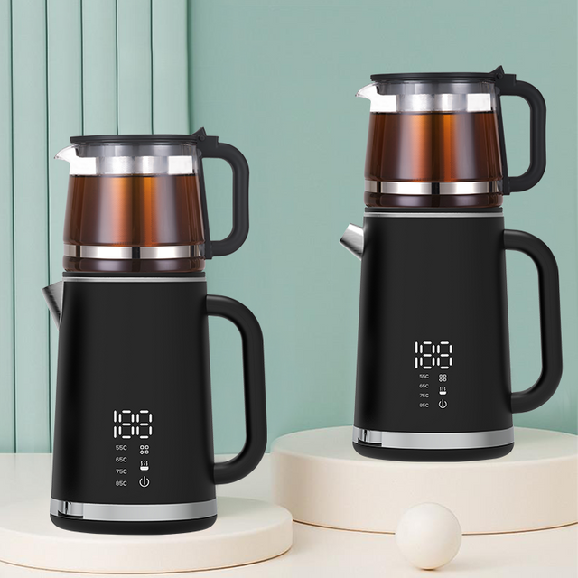 Yuekon 1,5L+1,1L Электронные чайники из чайника и чайник 2 дюйма в двойном мастере -производителе с контролем температуры
