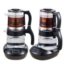 YUEKON умная техника чайник самовар новый 1,8 л + 0,9 л двухслойный холодный сенсорный умный чайник из боросиликатного стекла