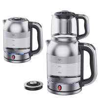 Современный арабский двойной чайник для горячего чая, чайник со стеклянным корпусом, электрический чайник для сохранения тепла, русский самовар, чайник, чайник