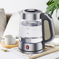 YUEKON Лидер продаж 1,7 л электрический чайник с автоматическим отключением питания электрический стеклянный чайник с синим светодиодом