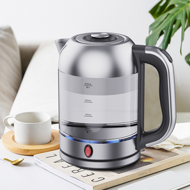 Синий светодиодный индикатор с большим окном, ботосиликатное стекло, 2,0 л, электрический чайник с быстрым кипением, чайник