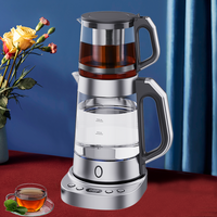 Турецкий набор для приготовления чая, электрические чайники, полностью автоматический мульти-быстрый нагрев, бытовой стеклянный набор 2 в 1, набор подносов для чайников