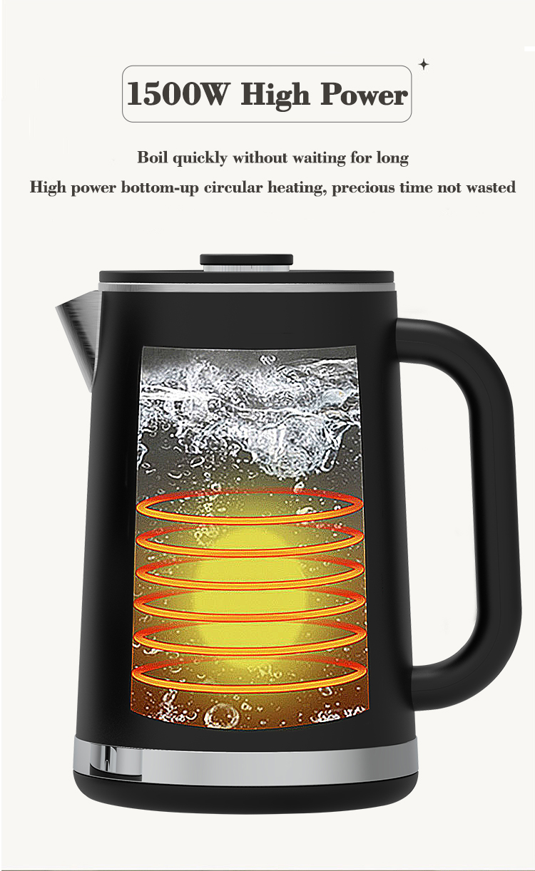 Домашние приборы Новый дизайн электрический завод Keitle Borosilicate Glass Maker с двойным стеновым стеклянным чайником для высокого чая