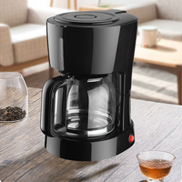 Электрическая капельная кофеварка для эспрессо, 650 Вт, 1,5 л, 5–10 чашек, черная