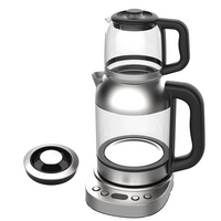 1850 Вт Светодиодный стеклянный тел синий стеклянный чайщик цифровой сенсорный экран управление 2.0L Электрические стеклянные чайники 1.0L Стеклянный горшок